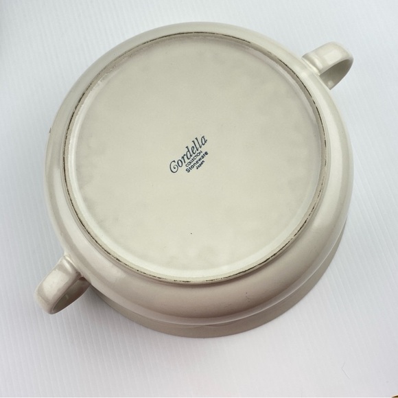 Cordella Vintage Stoneware Covered Casserole Dish Burnet Pattern 70s-80s - Picture 10 of 11